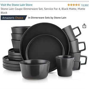 Stone Lain Matte Black service for 4